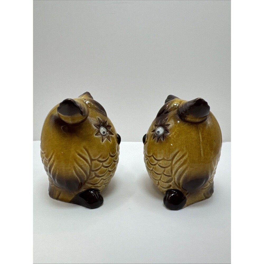 OWLS Salt & Pepper Shaker S&P VINTAGE Porcelain Ceramic Kitch Cottage Retro - Picture 3 of 6